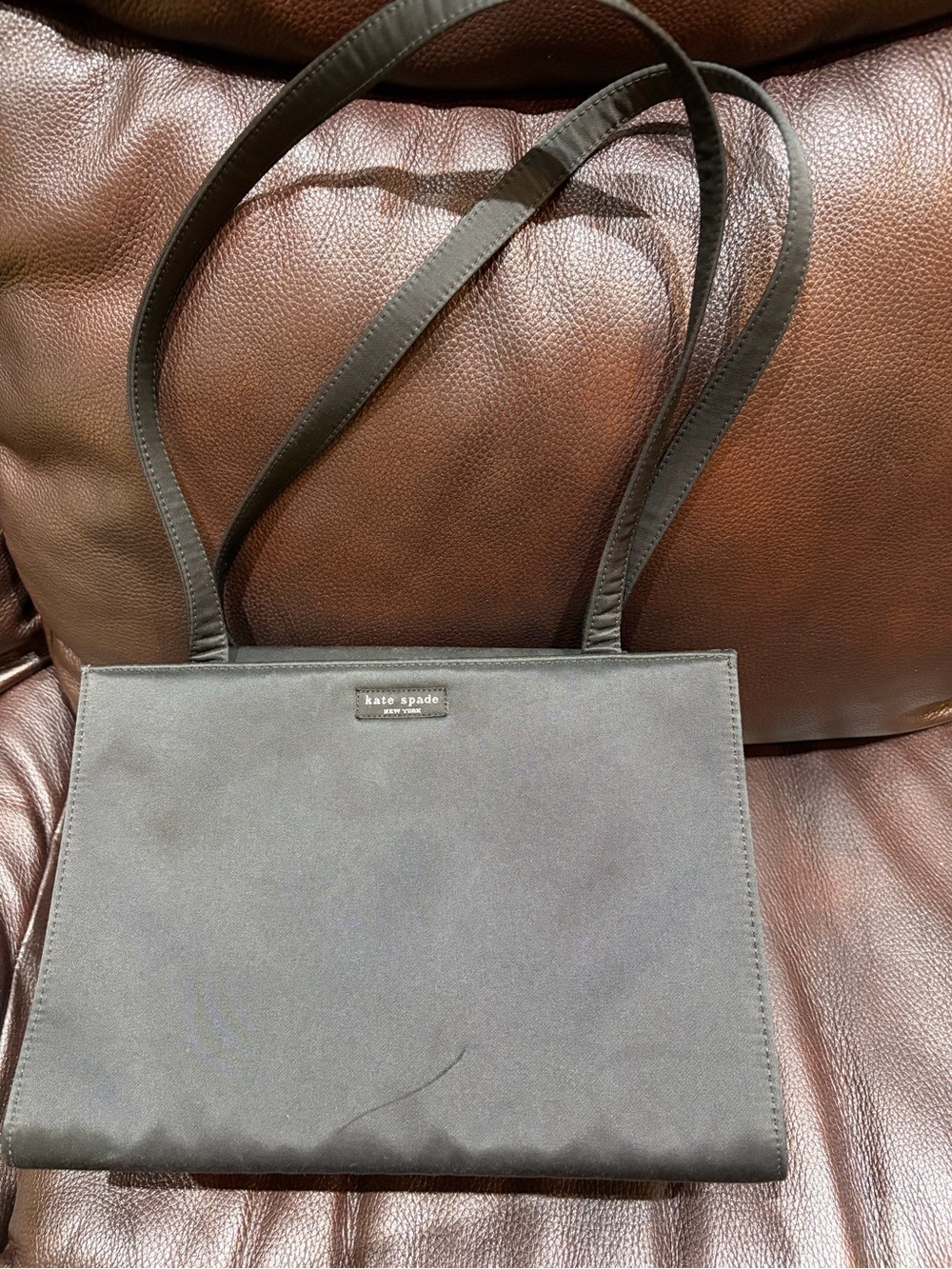 kate spade black nylon shoulder bag with long straps